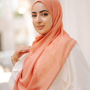 Leaf Patterned Scarf Coral